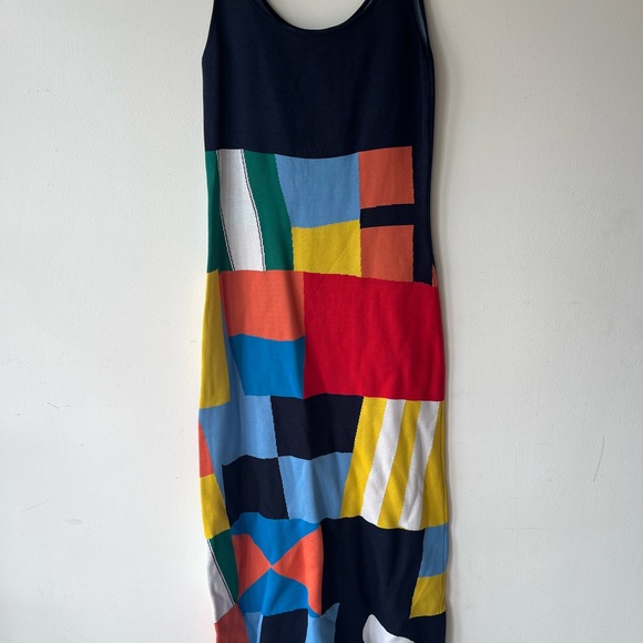 STAUD Colorblock Midi Dress - Multicolor - Picture 7 of 8